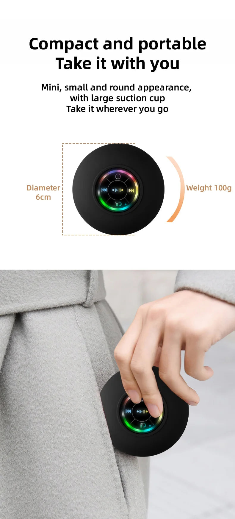 SplashTunes Suction Speaker
